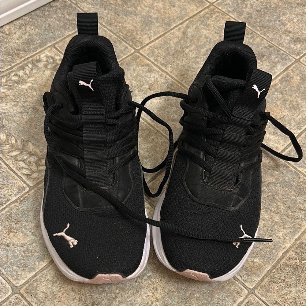 Puma Black Sneakers with White Accents